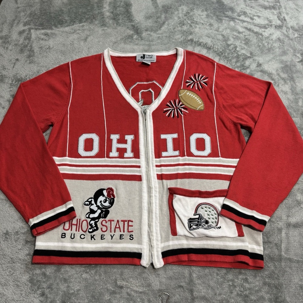 VTG 2004 Ohio State Buckeyes J Two New York Women's Sweater Cardigan Medium RARE